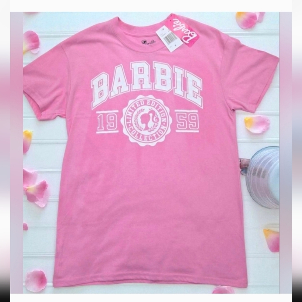 Barbie Limited Edition Collection Pink T-Shirt with Collegiate Graphic Size XL